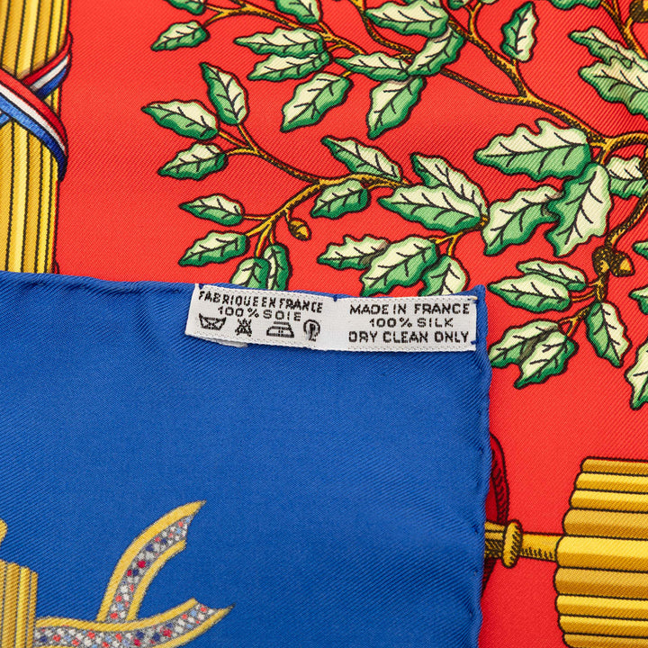 Hermès Republique Francaise Liberte Egalite Fraternite Soie Foulard 90