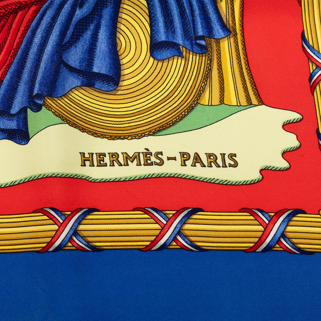 Hermès Republique Francaise Liberte Egalite Fraternite Soie Foulard 90