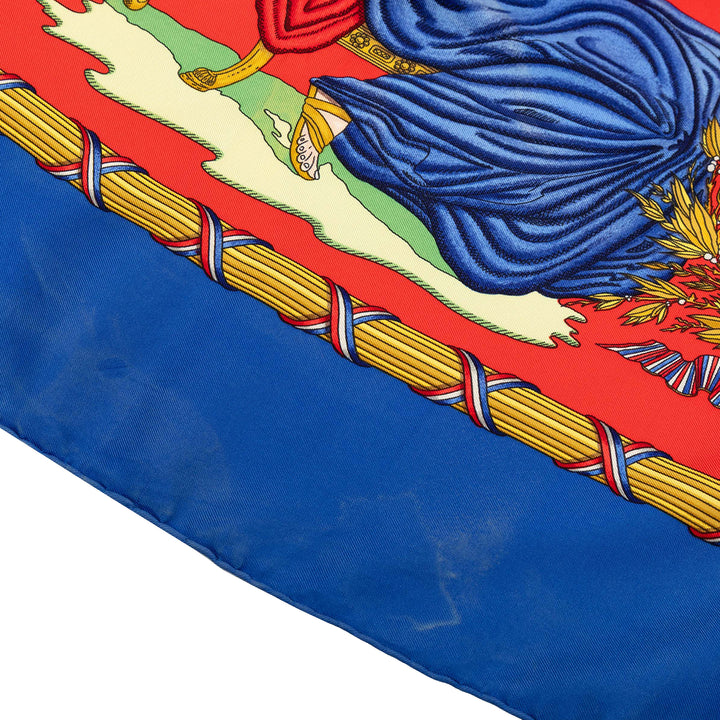 Hermès Republique Francaise Liberte Egalite Fraternite Soie Foulard 90