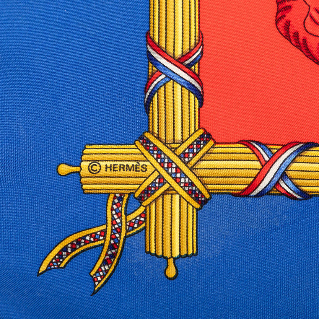 Hermès Republique Francaise Liberte Egalite Fraternite Soie Foulard 90