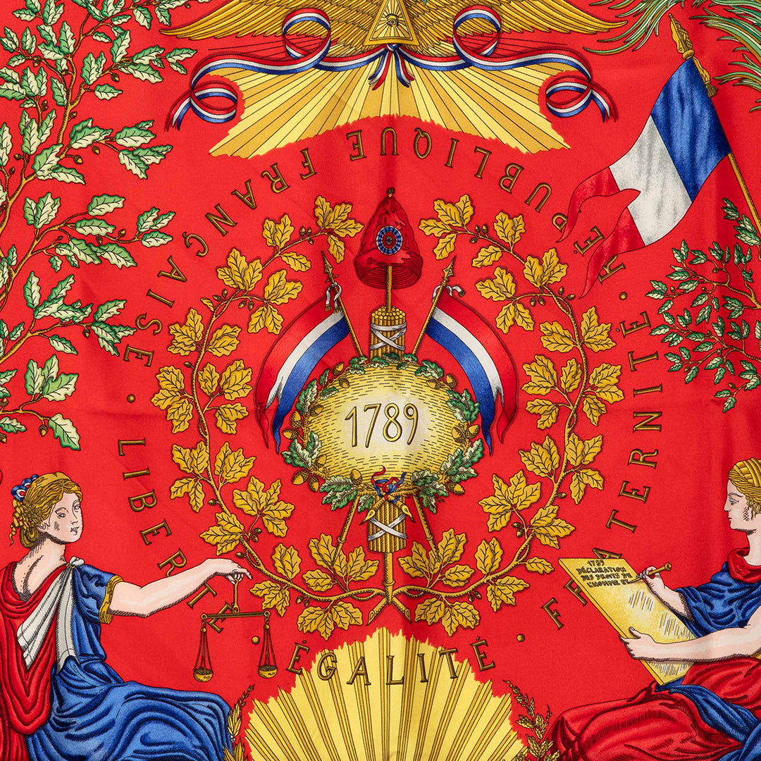 Hermès Republique Francaise Liberte Egalite Fraternite Soie Foulard 90