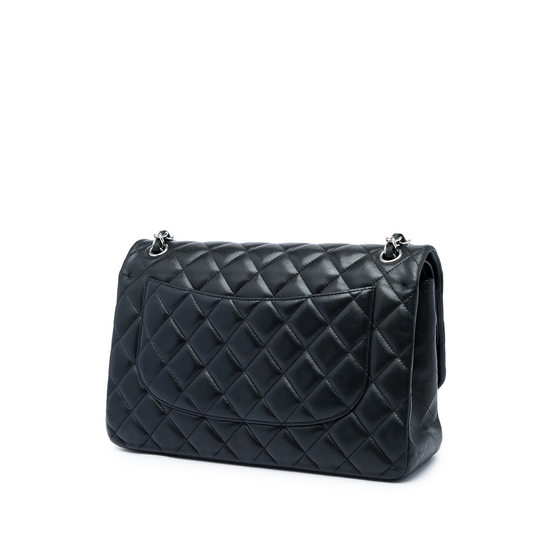Chanel Sac porté épaule Classic Double rabat Jumbo Cuir d'agneau Noir – vue 2 – GABY PARIS