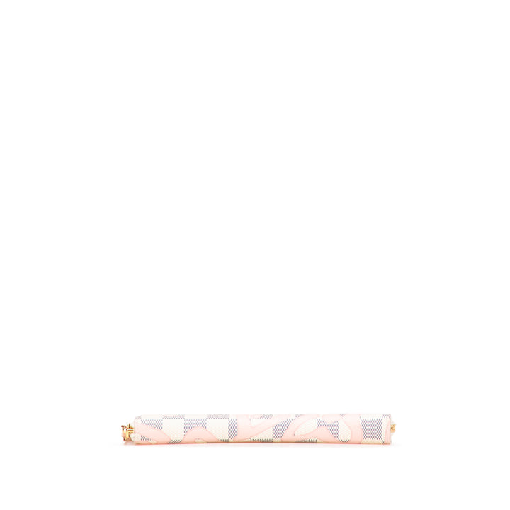 Damier Azur Tahitienne Clemence Zippy Wallet White - Gaby Paris