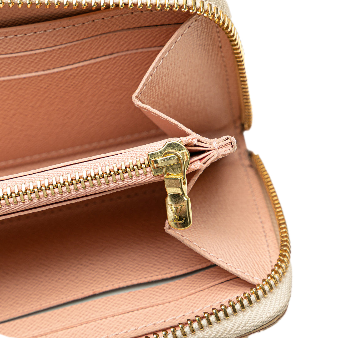 Damier Azur Tahitienne Clemence Zippy Wallet White - Gaby Paris