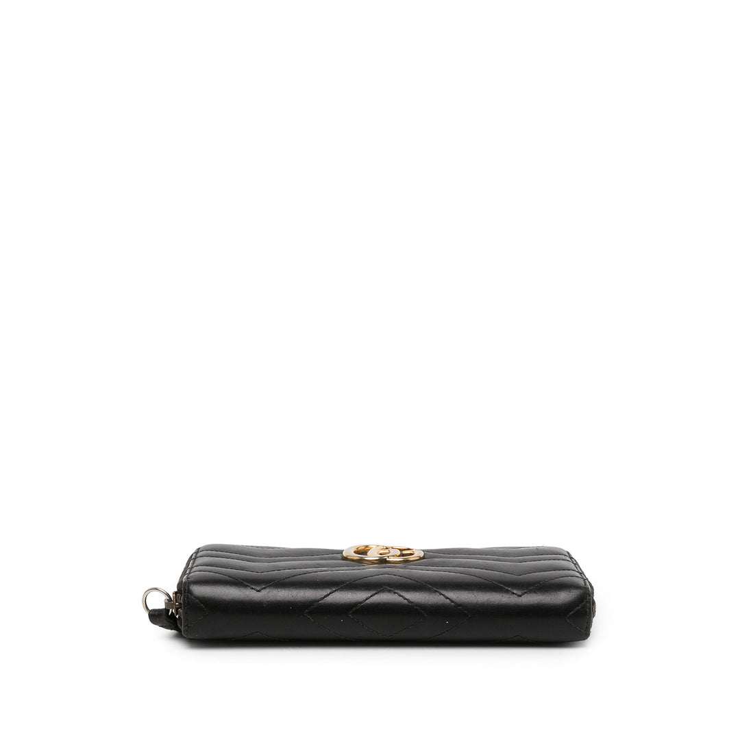 Gucci Portefeuille GG Marmont Matelasse Zippé Cuir de veau Noir – vue 3 – GABY PARIS