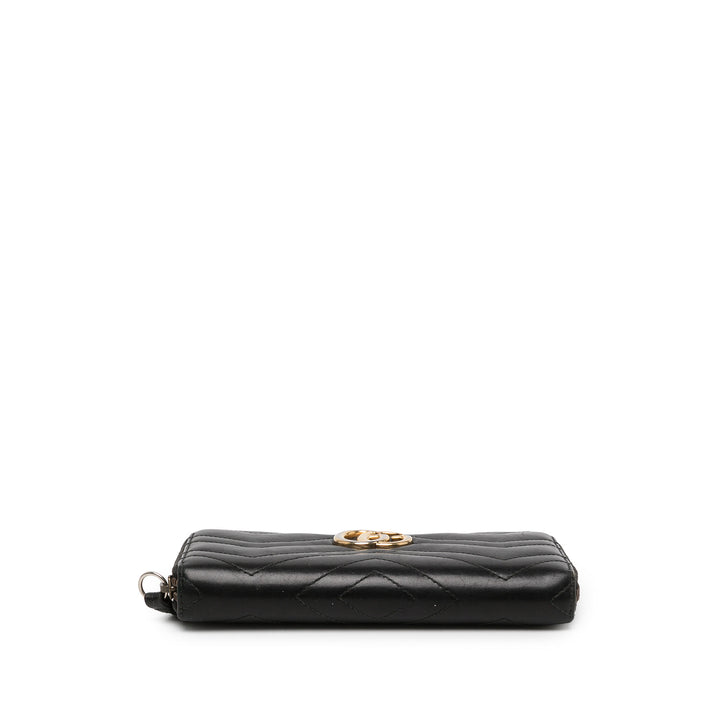Gucci Portefeuille GG Marmont Matelasse Zippé Cuir de veau Noir – vue 3 – GABY PARIS