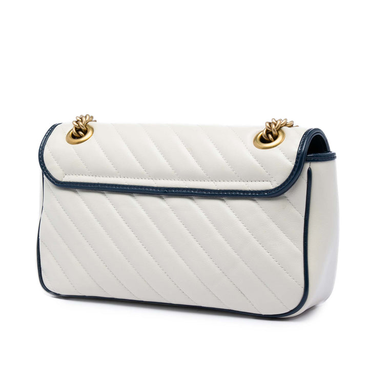 Gucci Medium GG Marmont Matelasse Diagonal Cuir de veau Torchon Sac bandoulière