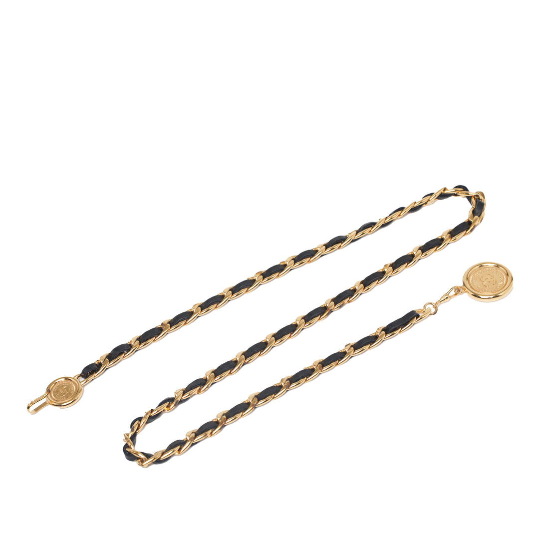 Chanel Doré Plated Medallion Cuir Woven Chain Belt Doré – GABY PARIS Authentique