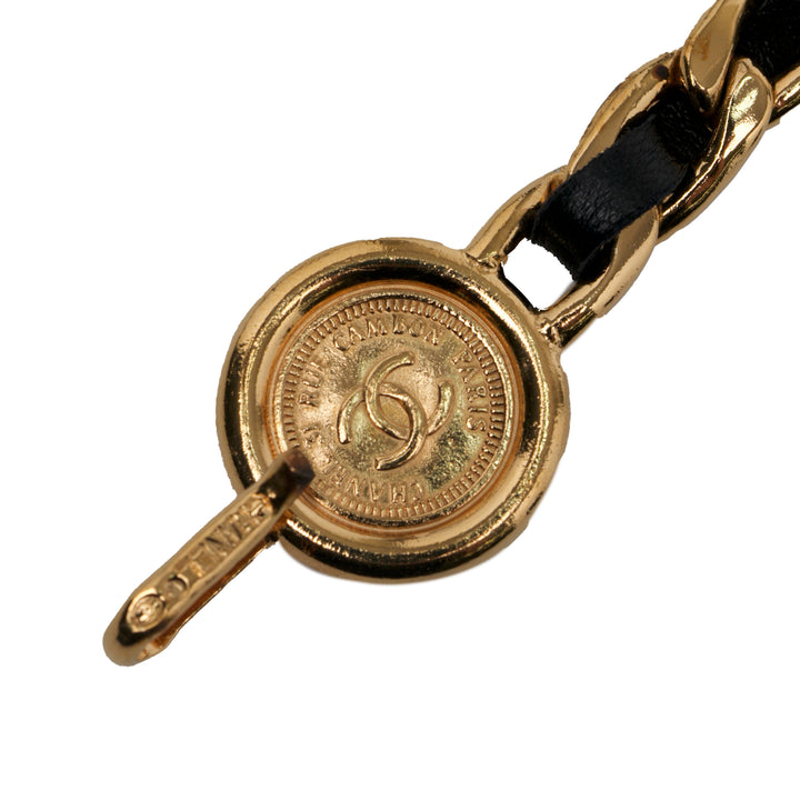 Chanel Doré Plated Medallion Cuir Woven Chain Belt Doré – GABY PARIS Authentique