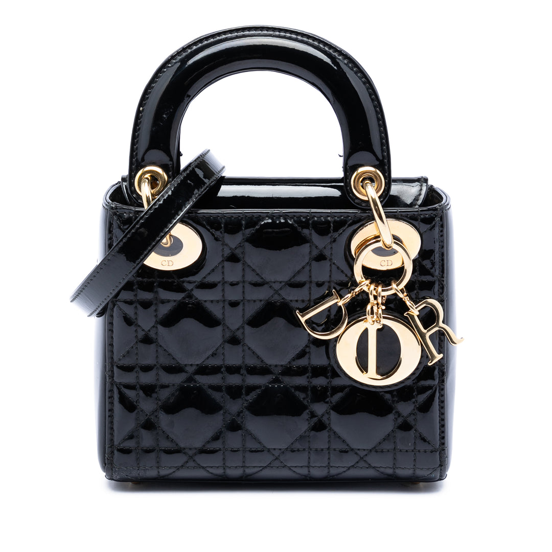 Dior Mini Cuir verni Cannage Lady Dior