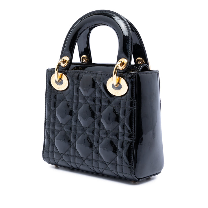 Dior Mini Cuir verni Cannage Lady Dior