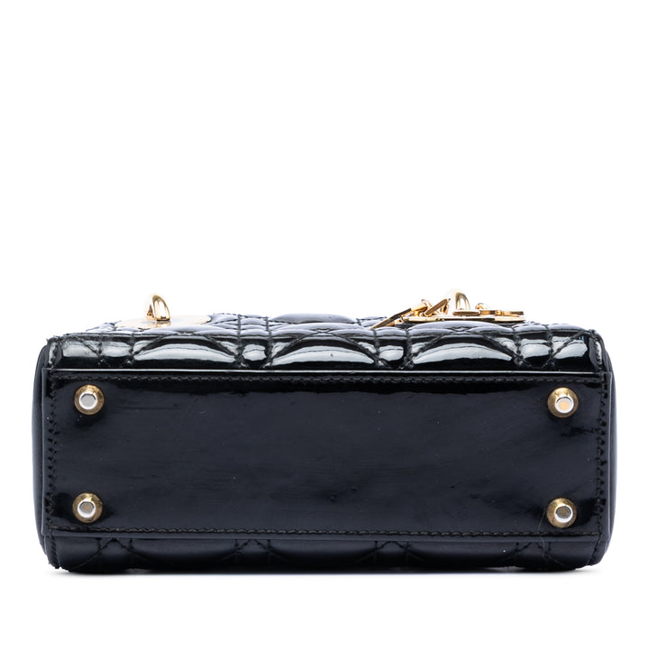 Dior Mini Cuir verni Cannage Lady Dior