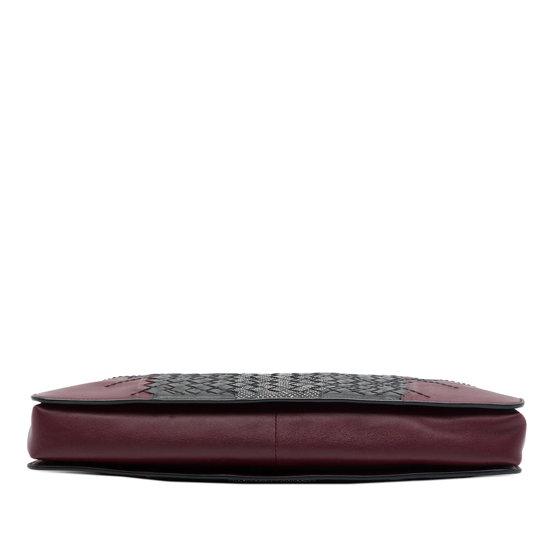 Bottega Veneta Pochette Tricolore Intrecciato à finitions Surpiqué nappa Rouge – vue 3 – GABY PARIS