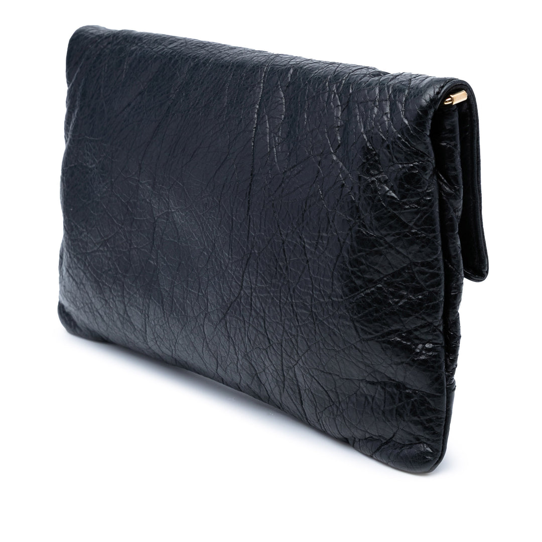 Balenciaga Cuir d’agneau Motocross Giant 12 Envelope Pochette Noir