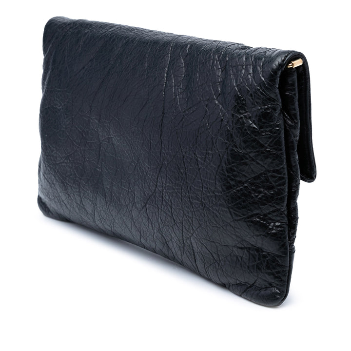 Balenciaga Cuir d’agneau Motocross Giant 12 Envelope Pochette Noir