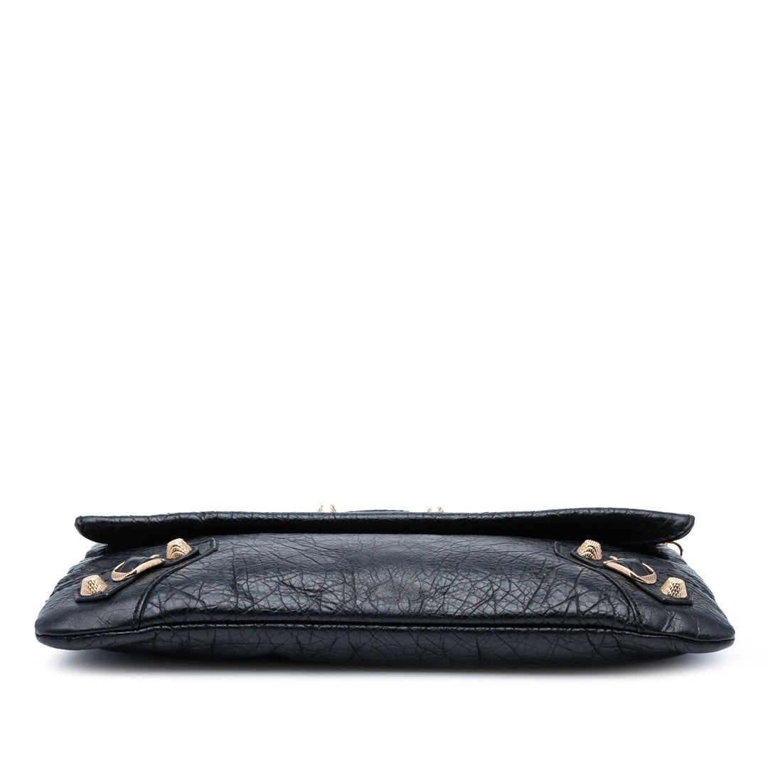 Balenciaga Cuir d’agneau Motocross Giant 12 Envelope Pochette Noir