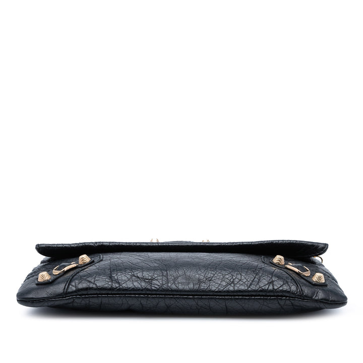 Balenciaga Cuir d’agneau Motocross Giant 12 Envelope Pochette Noir