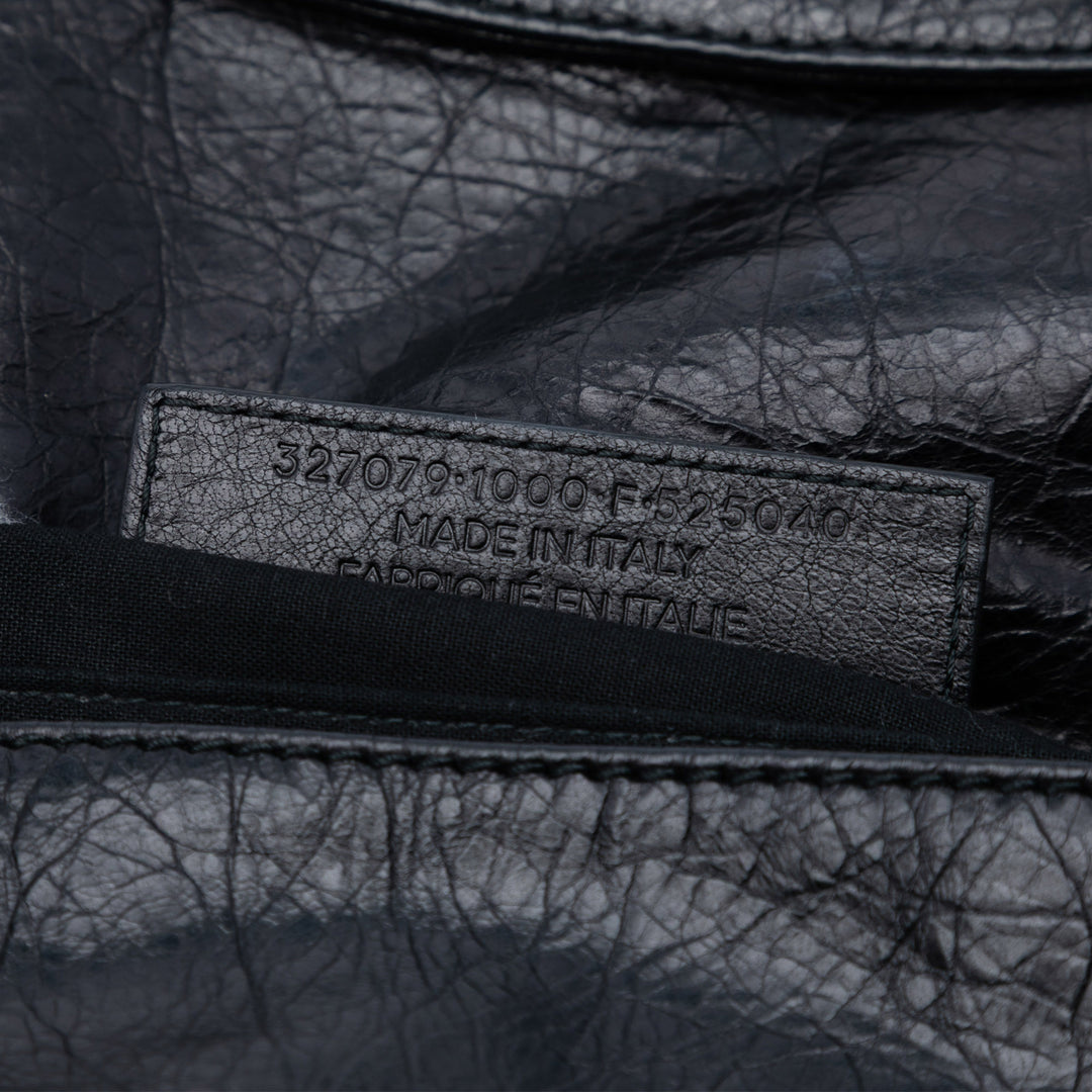 Balenciaga Cuir d’agneau Motocross Giant 12 Envelope Pochette Noir
