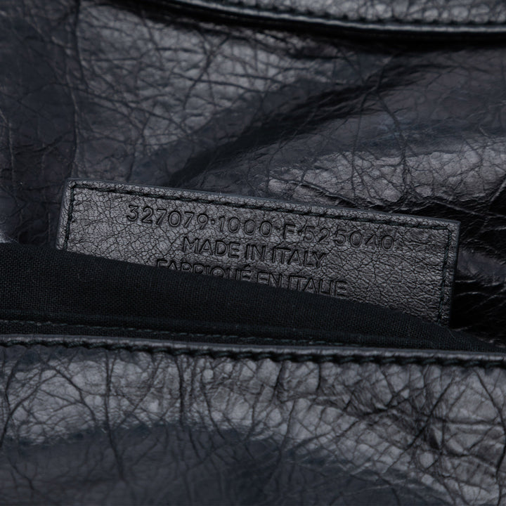Balenciaga Cuir d’agneau Motocross Giant 12 Envelope Pochette Noir