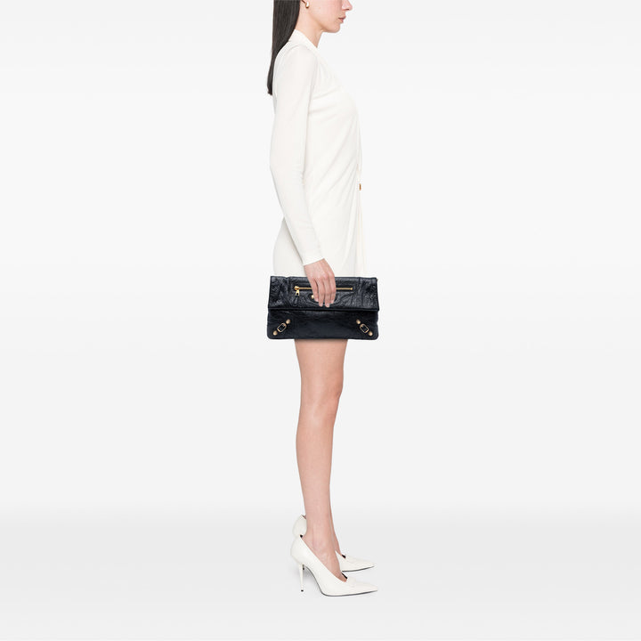 Balenciaga Cuir d’agneau Motocross Giant 12 Envelope Pochette Noir