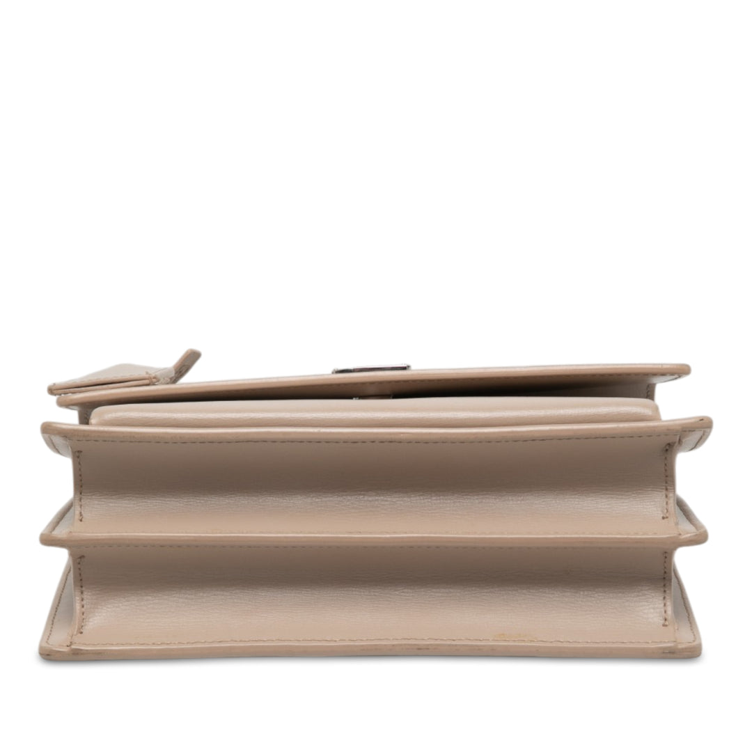 Saint Laurent Sunset Sac Moyen Cuir de veau Marron – vue 3 – GABY PARIS
