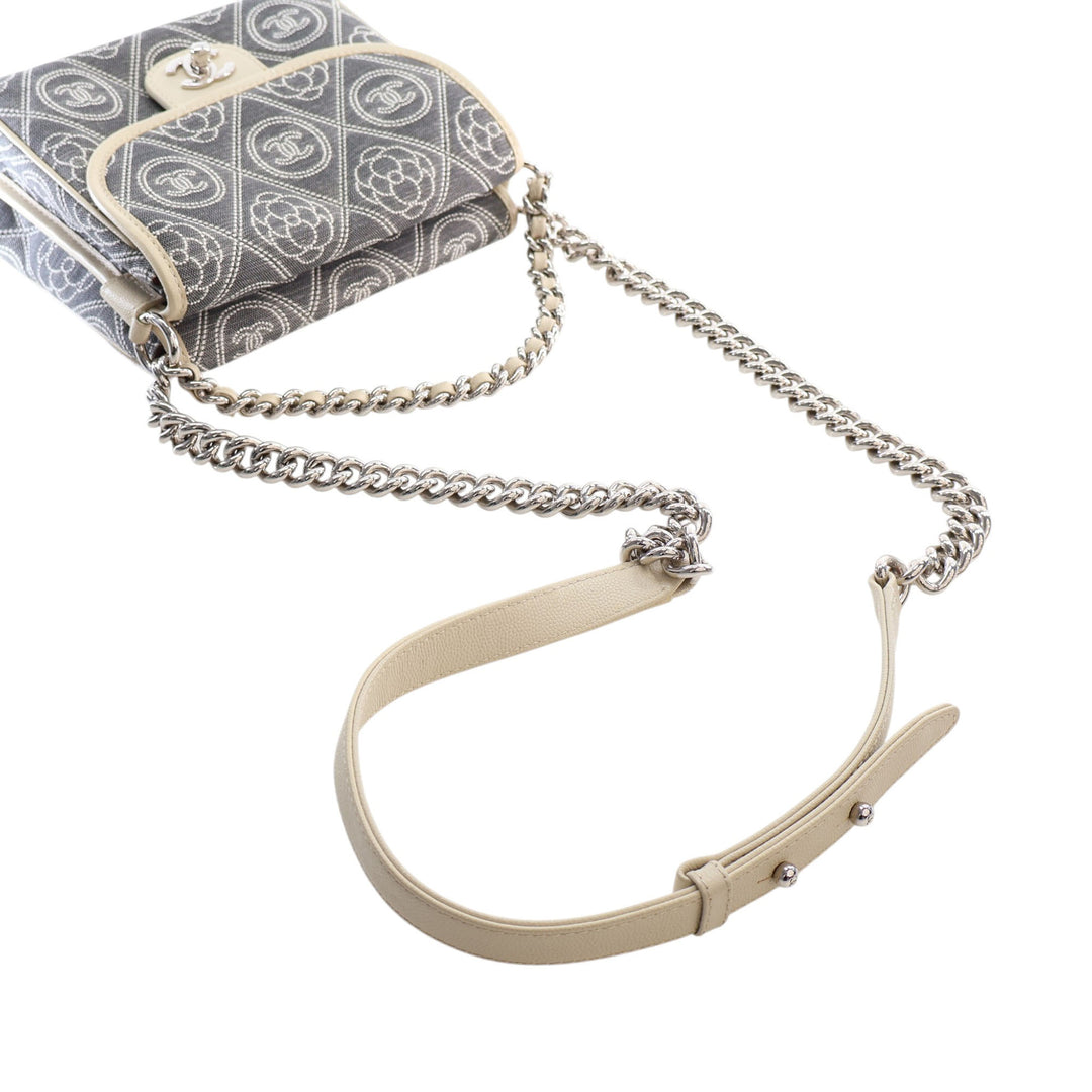 Chanel Camellia Imprimé Double Side à rabat Toile