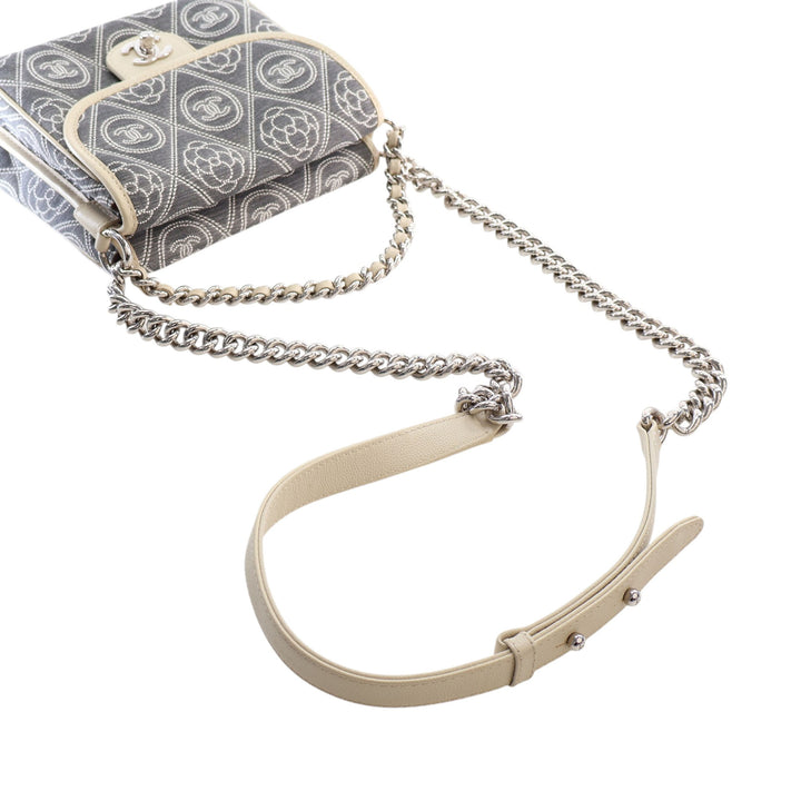 Chanel Camellia Imprimé Double Side à rabat Toile