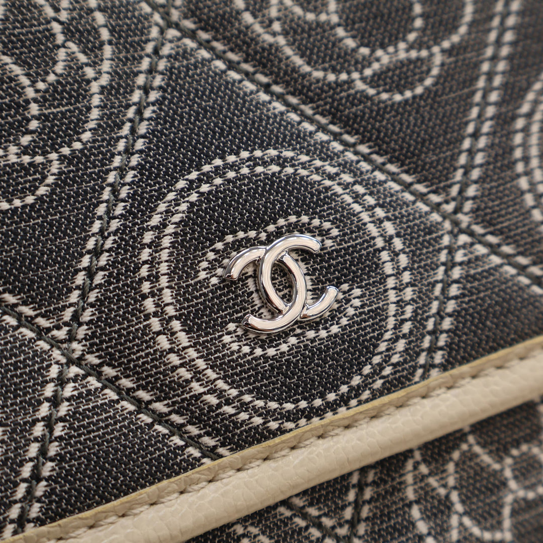 Chanel Camellia Imprimé Double Side à rabat Toile