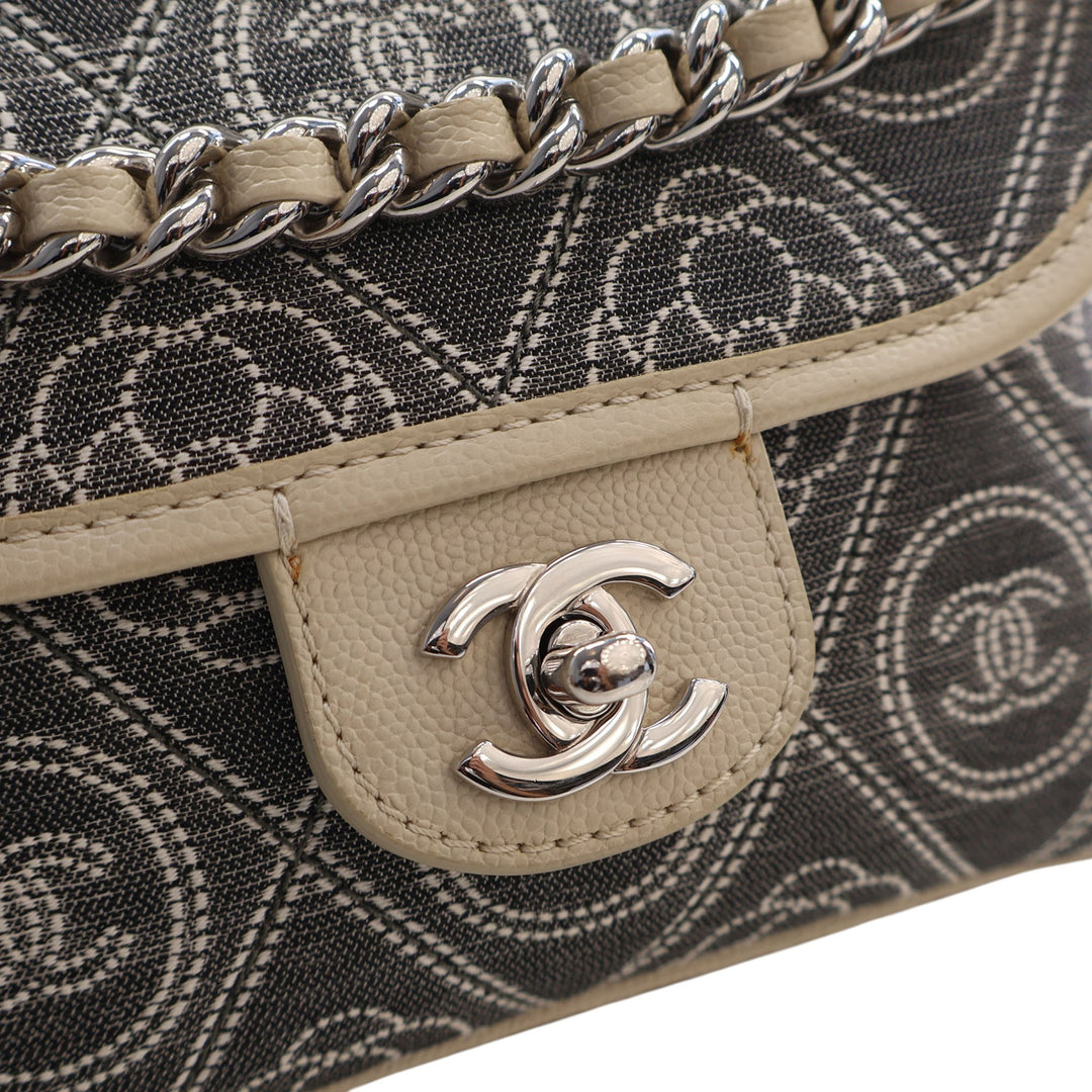 Chanel Camellia Imprimé Double Side à rabat Toile