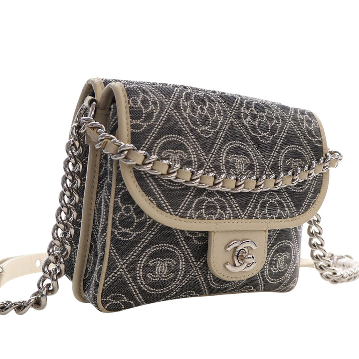 Chanel Camellia Imprimé Double Side à rabat Toile