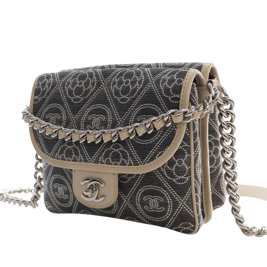 Chanel Camellia Imprimé Double Side à rabat Toile