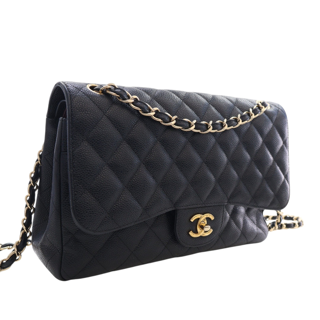 Chanel Jumbo Classic Caviar Double rabat