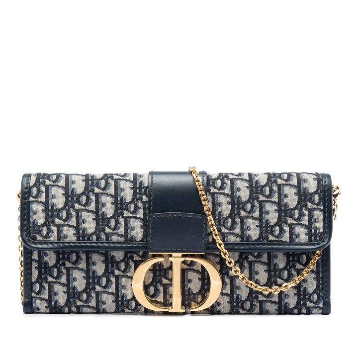 Dior Oblique Toile 30 Montaigne Pochette avec chaîne