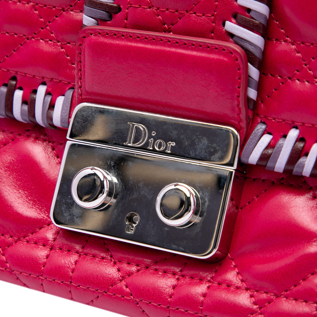 Dior Cuir d’agneau Cannage New Lock Whipstitch Chain à rabat