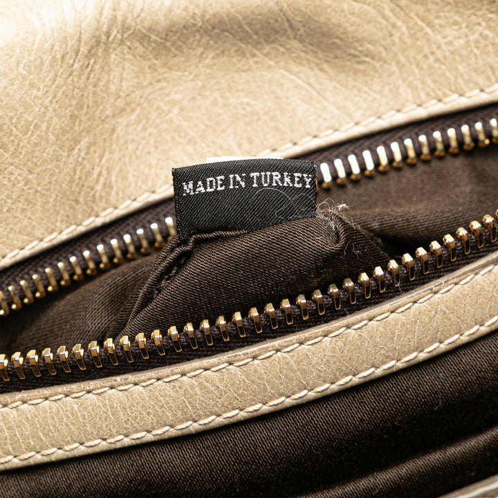 Matelasse Lambskin Satchel Brown - Gaby Paris