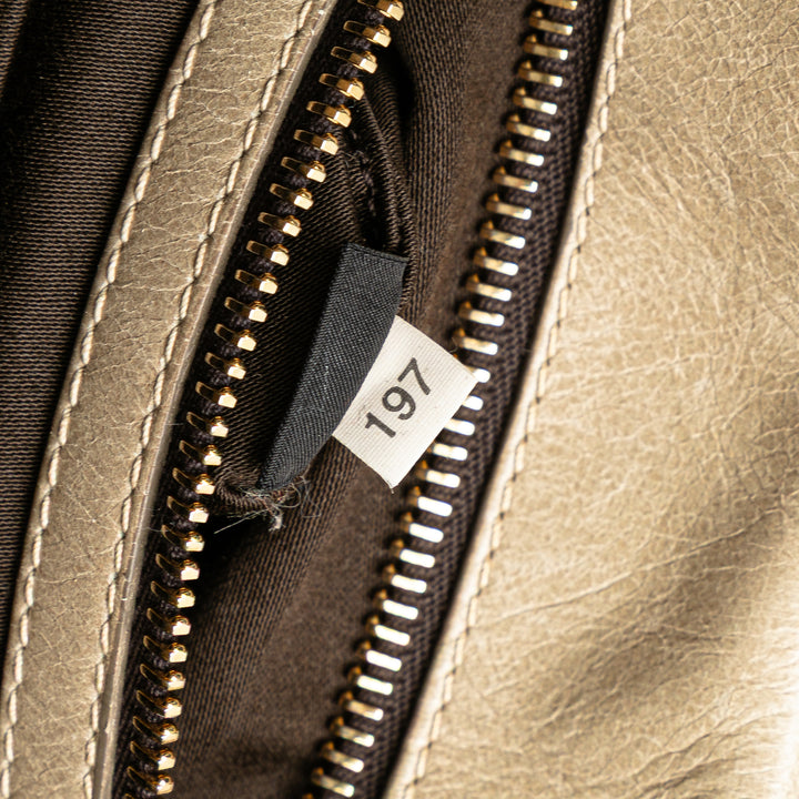 Matelasse Lambskin Satchel Brown - Gaby Paris