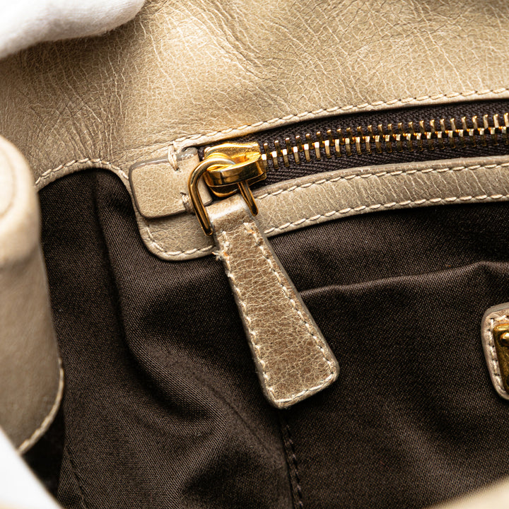 Matelasse Lambskin Satchel Brown - Gaby Paris