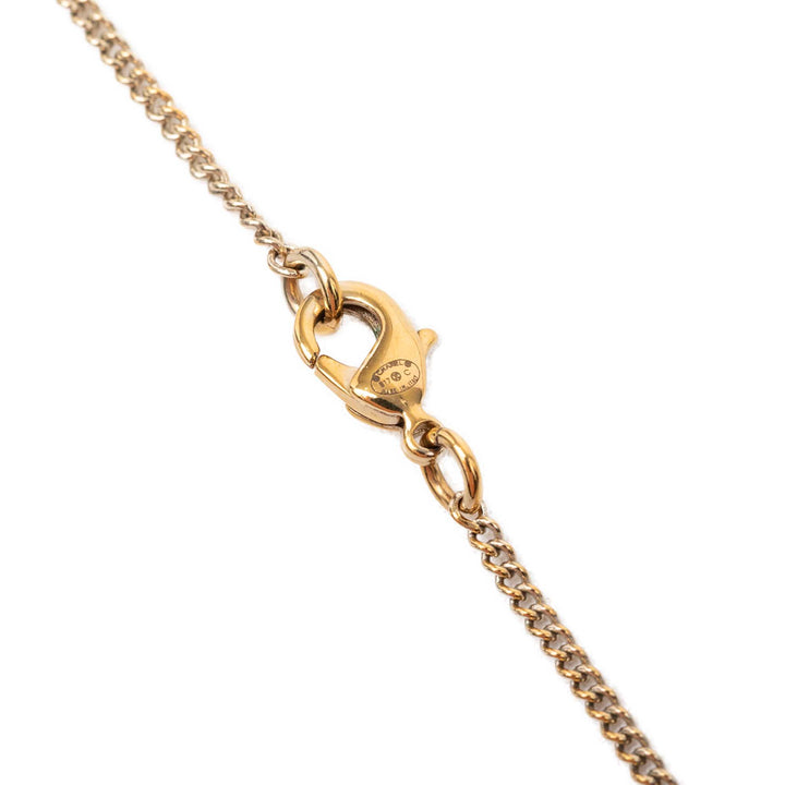 Chanel CC plaqué Strass Matelassé Pendant Collier Métal