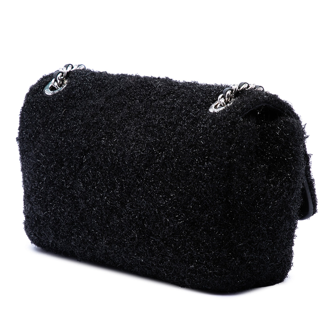Chanel Medium Matelassé Metallic Knit Pluto Glitter à rabat