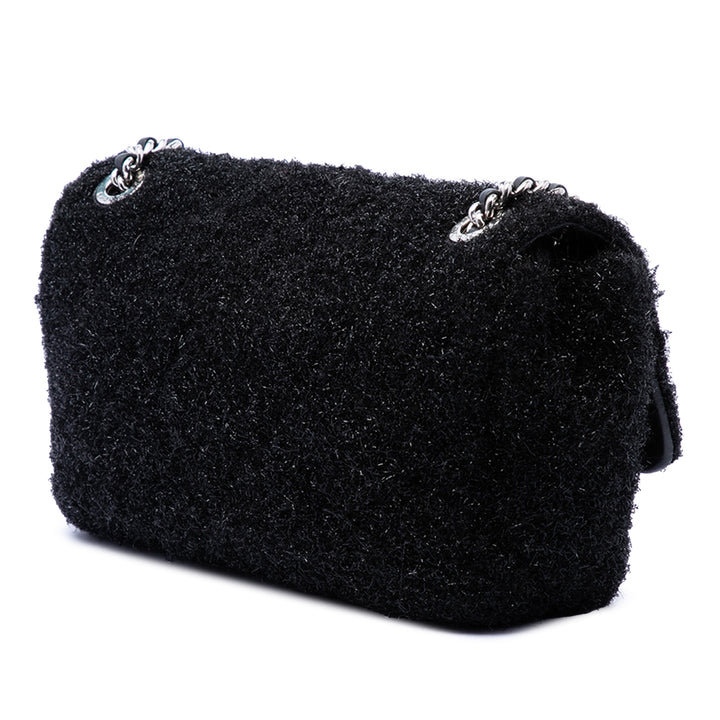 Chanel Medium Matelassé Metallic Knit Pluto Glitter à rabat