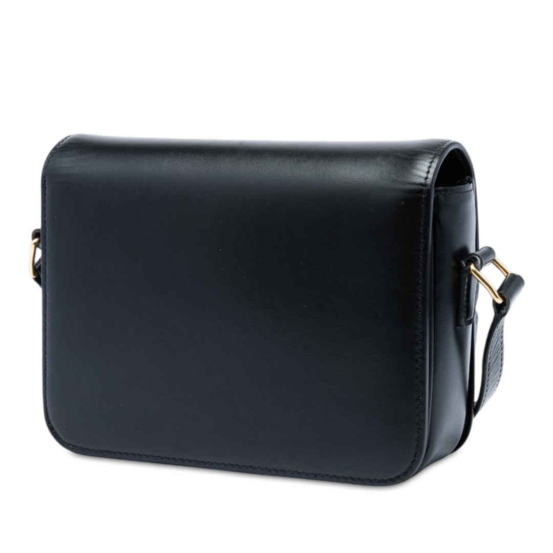 Celine Sac bandoulière brillant Triomphe Teen Cuir de veau Noir – vue 2 – GABY PARIS