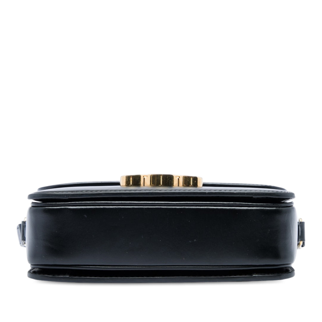 Celine Sac bandoulière brillant Triomphe Teen Cuir de veau Noir – vue 3 – GABY PARIS