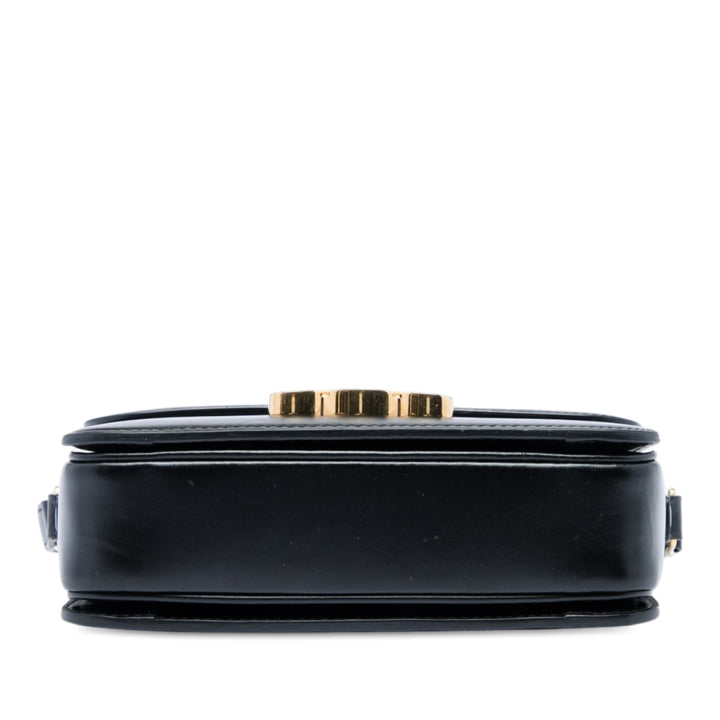 Celine Sac bandoulière brillant Triomphe Teen Cuir de veau Noir – vue 3 – GABY PARIS