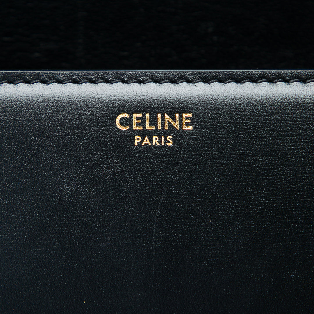 Celine Sac bandoulière brillant Triomphe Teen Cuir de veau Noir – vue 5 – GABY PARIS