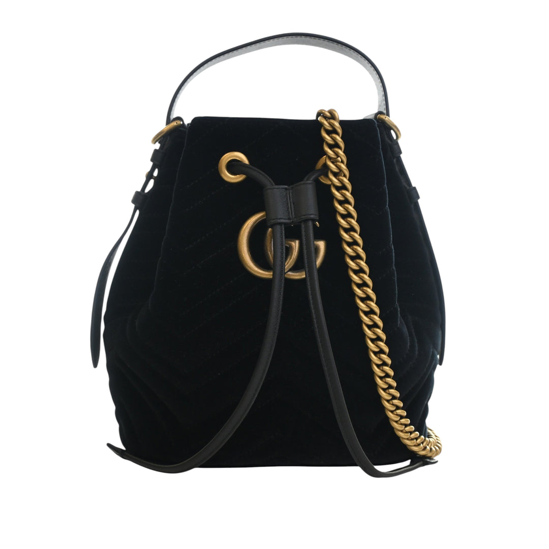 Gucci GG Marmont 2.0 Matelasse Velours Bucket Sac