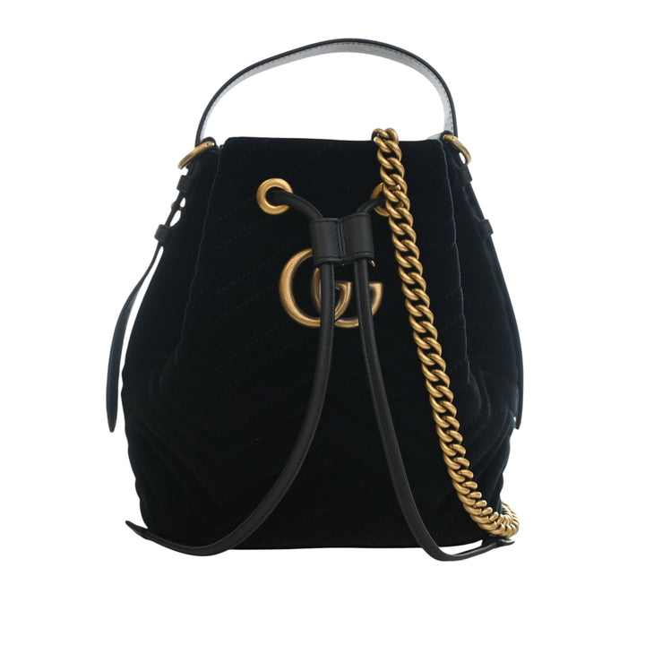Gucci GG Marmont 2.0 Matelasse Velours Bucket Sac
