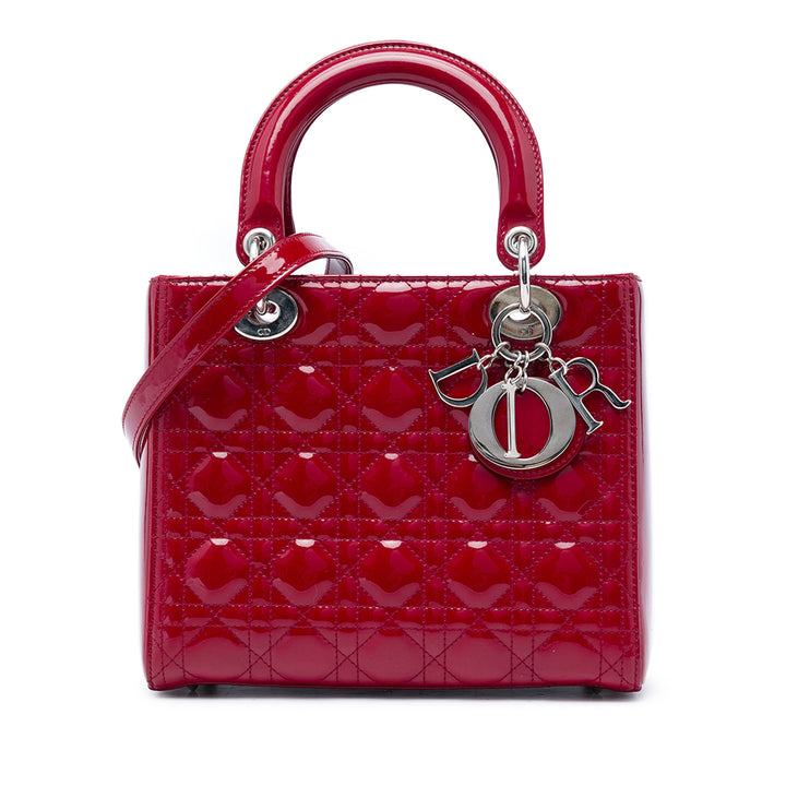 Dior Lady Dior Cannage Moyen Rouge – vue principale – GABY PARIS