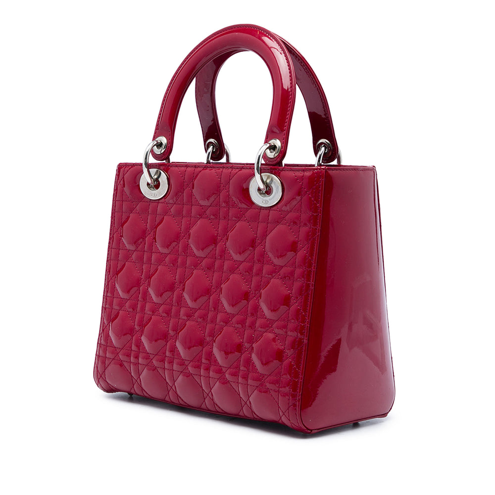 Dior Lady Dior Cannage Moyen Rouge – vue 2 – GABY PARIS