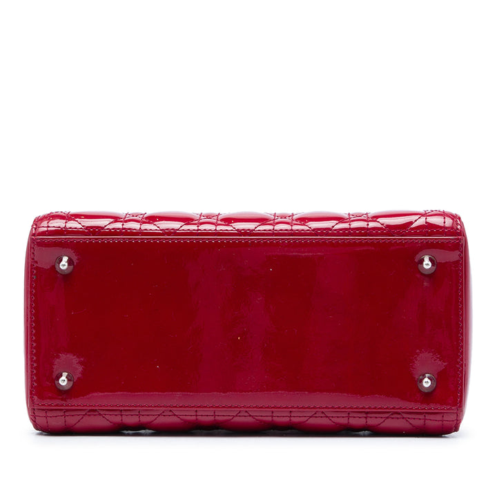 Dior Lady Dior Cannage Moyen Rouge – vue 3 – GABY PARIS