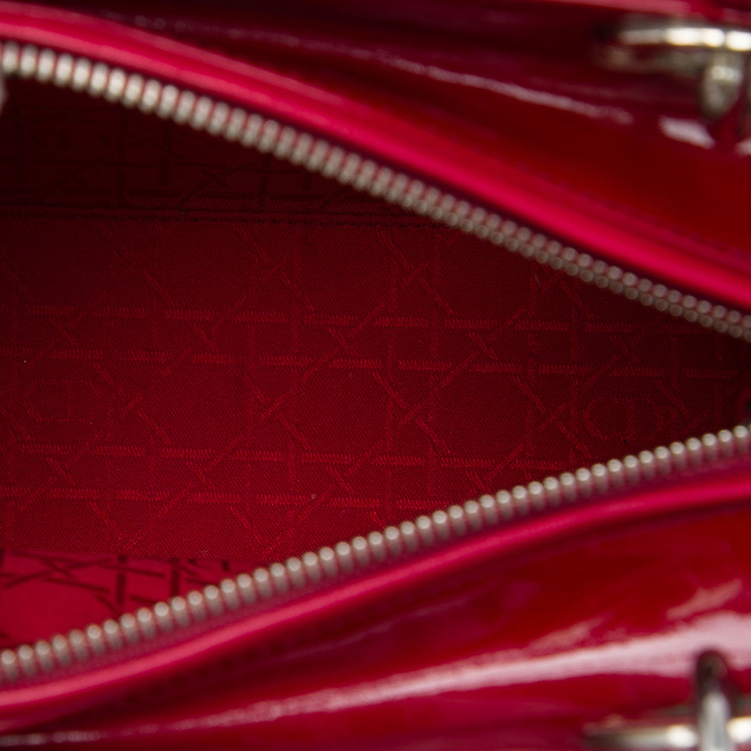 Dior Lady Dior Cannage Moyen Rouge – vue 4 – GABY PARIS